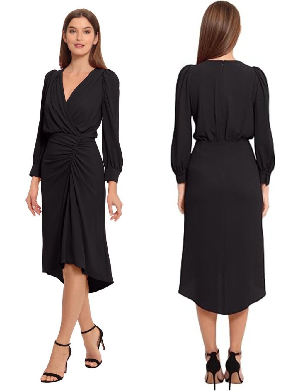 NWT New Maggy London Long Sleeve Catalina Crepe Black Dress Size 10